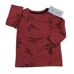 Cat & Jack Shirt Baby Boy Dinosaur Print Long Sleeve T-Shirt Size 12 Months